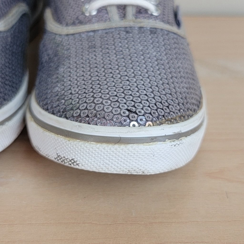 Vans Authentic Sequin Silver Lace Up Low Top Lo Pro Sneakers Shoes TB4R 6.5 - Picture 7 of 12